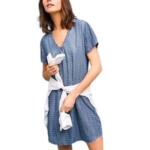 Anthropologie Cloth & Stone Printed Chambray Justine Dress Small